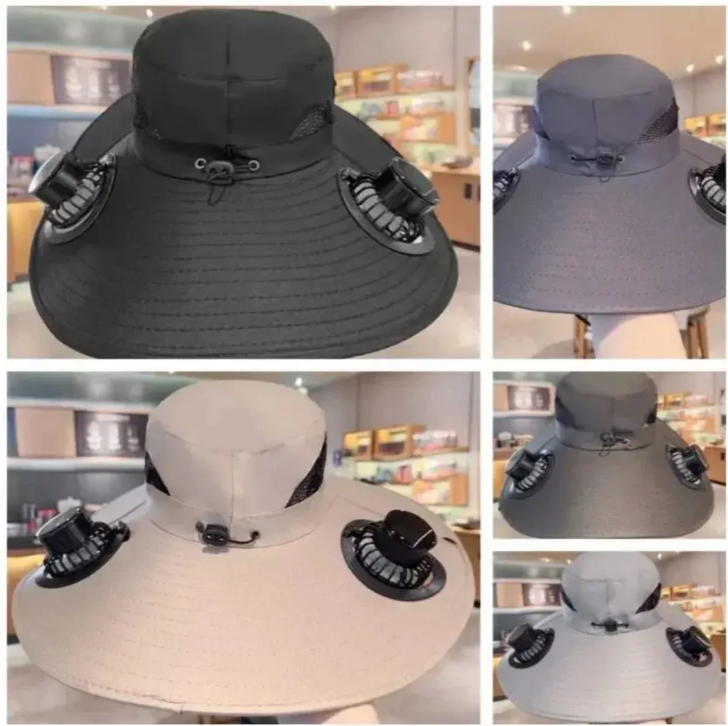 Sombrero para el sol con ventilador