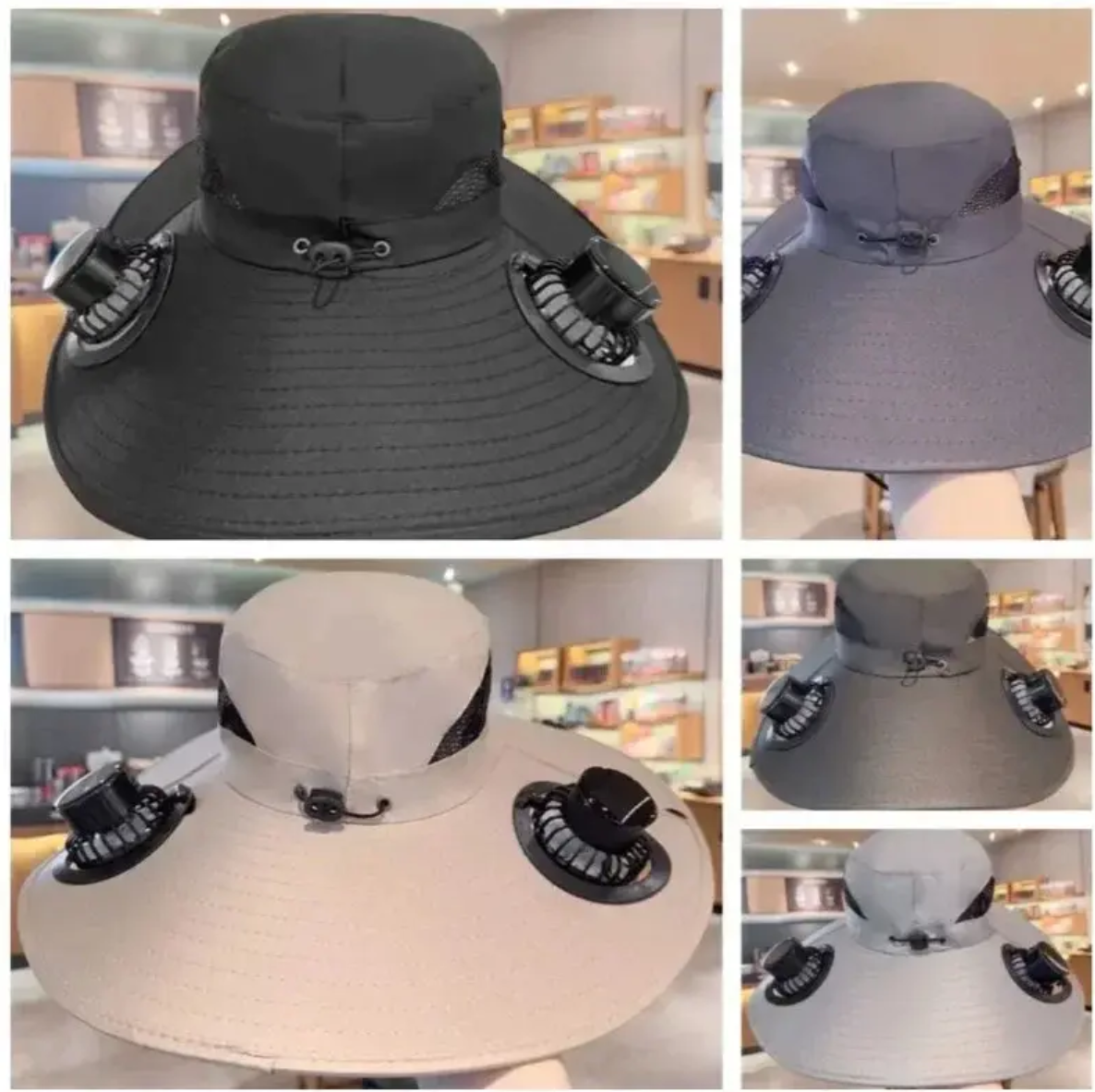 Sombrero para el sol con ventilador