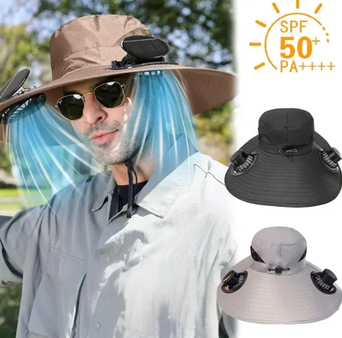 Sombrero para el sol con ventilador