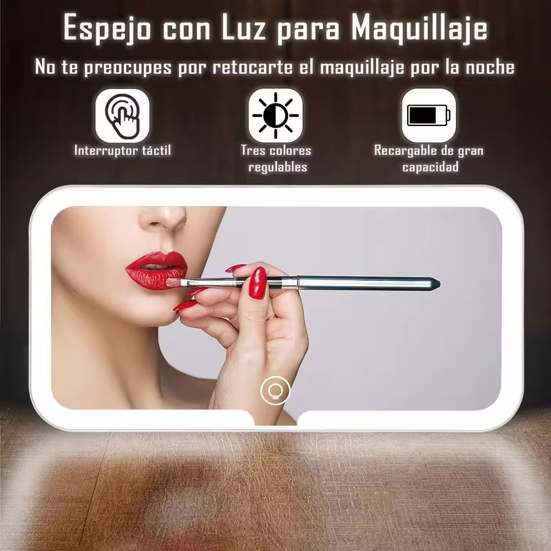Espejo con luz para automóvil
