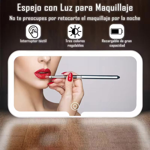 Espejo con luz para automóvil