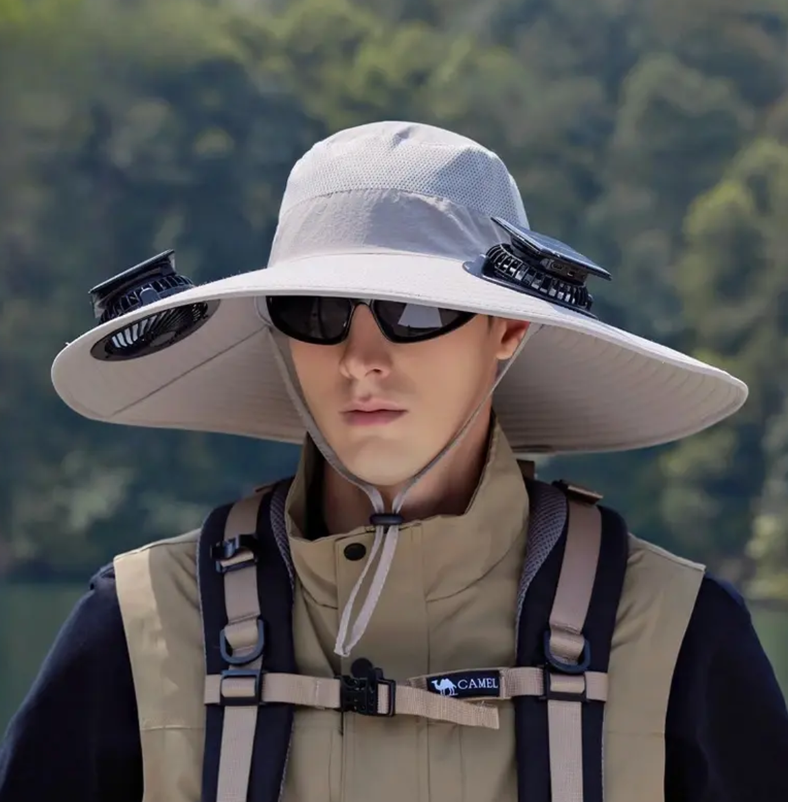 Sombrero para el sol con ventilador
