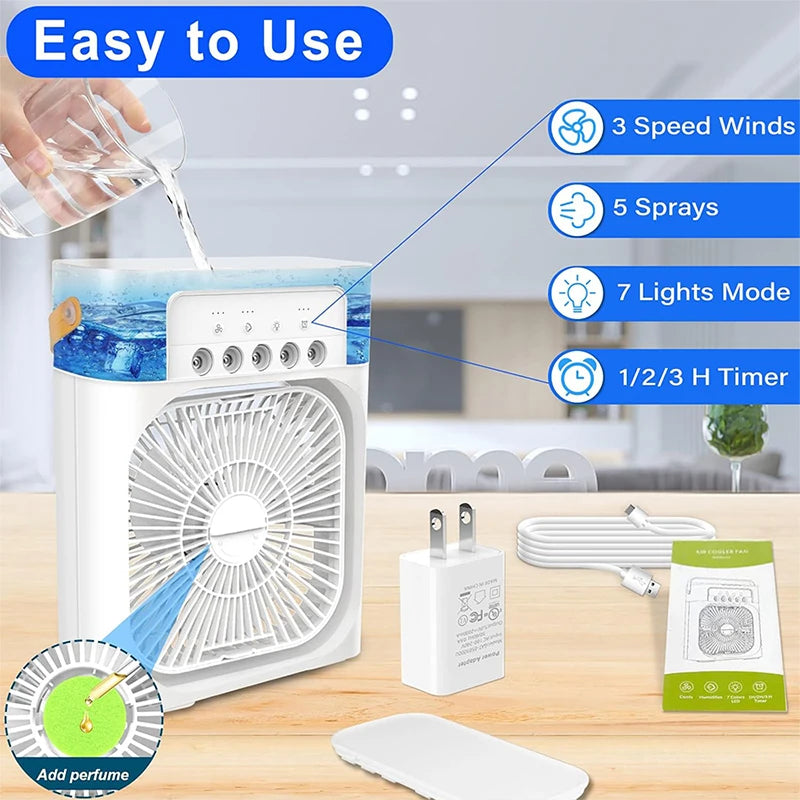 Ventilador portátil con enfriamiento